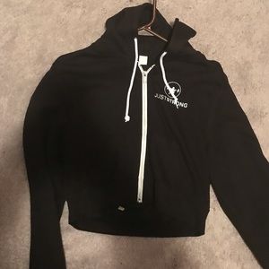 Cropped zip up hoodie